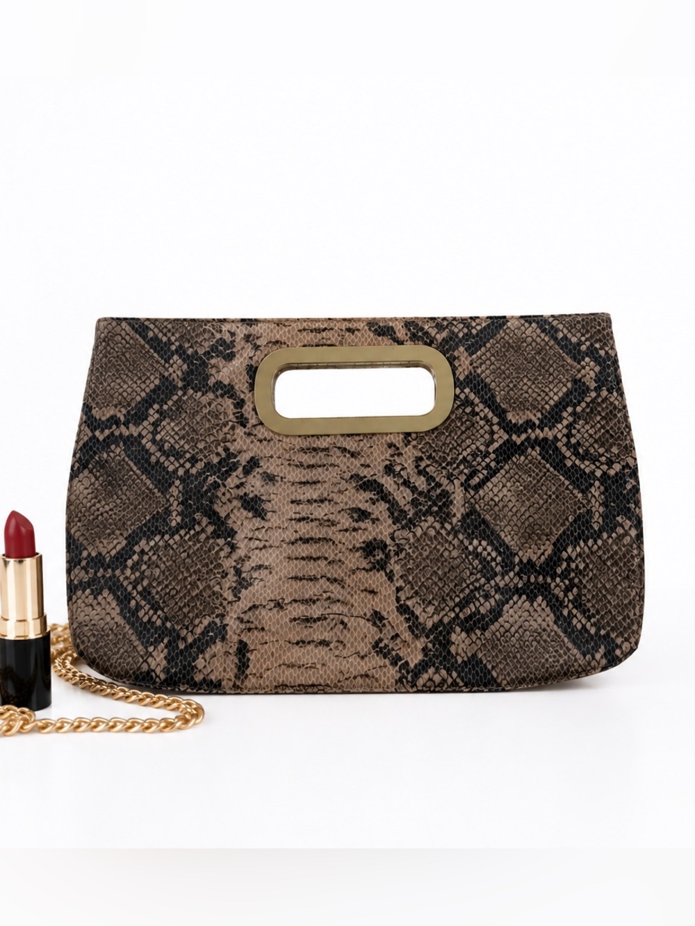 NWT The Limited Snakeskin Print Clutch Handbag